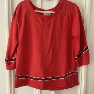Lucky brand coral embroidered sweatshirt M